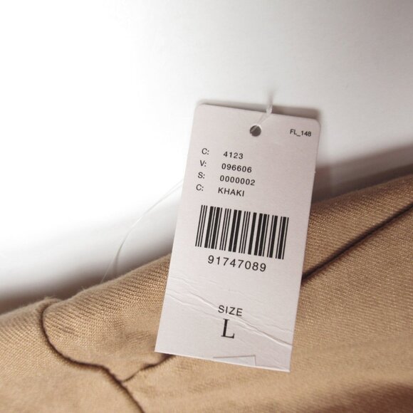 Anthropologie Maeve Avery Pleated Wide-Leg Trousers Linen Edition Khaki Large - Picture 9 of 11